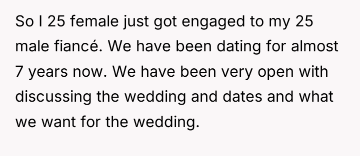 So I 25 female just got engaged to my 25...