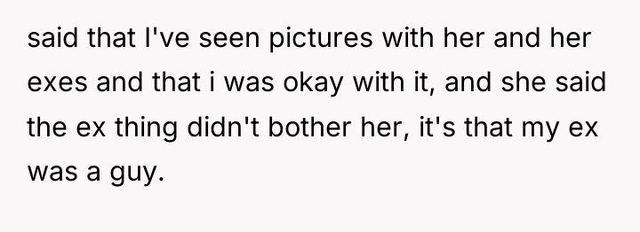 said that I've seen pictures with her and her exes...