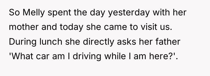 So Melly spent the day yesterday with her mother and...
