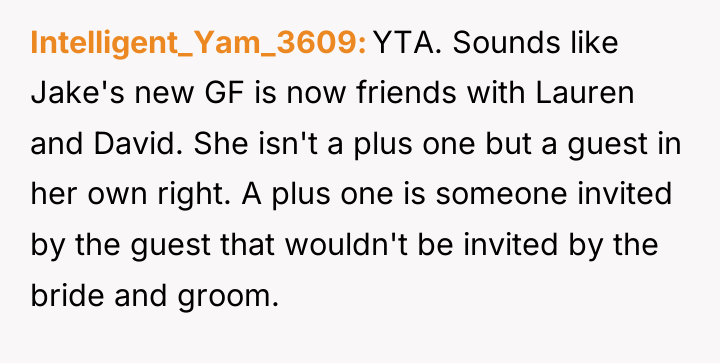 Intelligent_Yam_3609 YTA. Sounds like Jake's new GF is now friends...