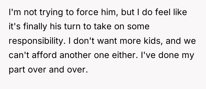 I'm not trying to force him, but I do feel...