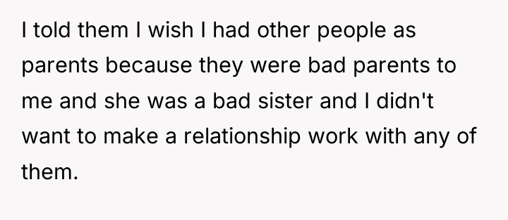I told them I wish I had other people as...