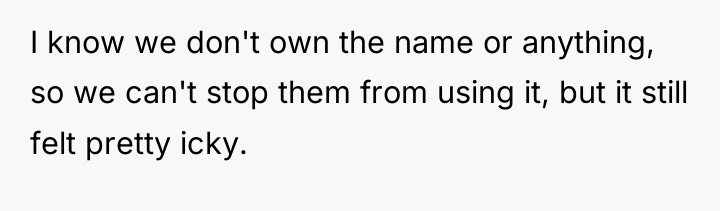 I know we don't own the name or anything, so...