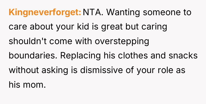 Kingneverforget NTA. Wanting someone to care about your kid is...