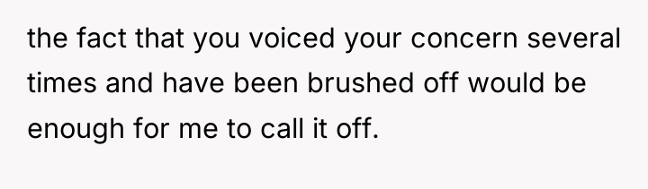 the fact that you voiced your concern several times and...