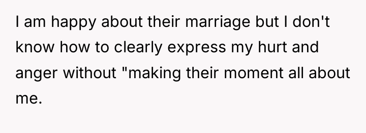 I am happy about their marriage but I don't know...