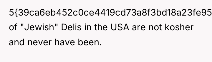 5{39ca6eb452c0ce4419cd73a8f3bd18a23fe95ab4febb092bc2ab1b542eeea82f} of "Jewish" Delis in the USA are not kosher...
