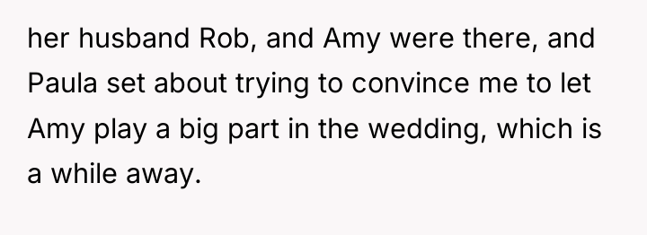 her husband Rob, and Amy were there, and Paula set...