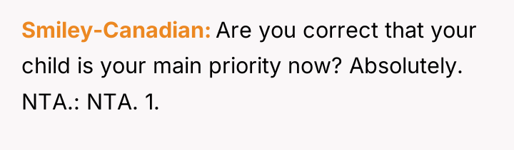 Smiley-Canadian Are you correct that your child is your main...