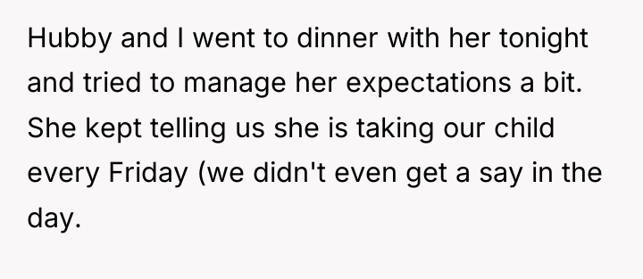 Hubby and I went to dinner with her tonight and...