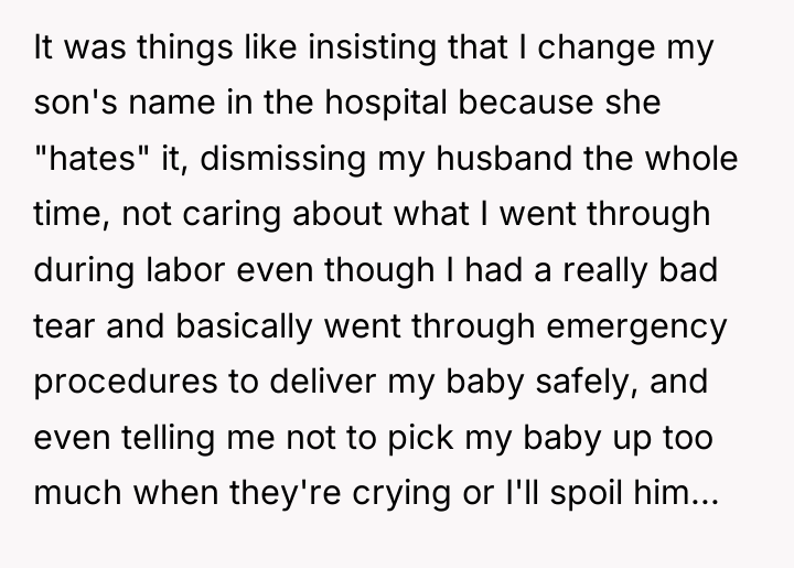 It was things like insisting that I change my son's...