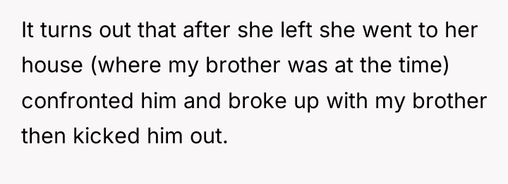 It turns out that after she left she went to...