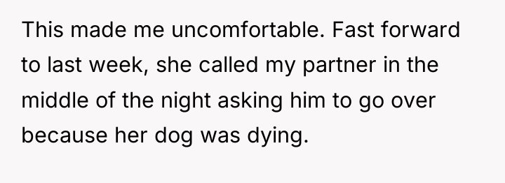This made me uncomfortable. Fast forward to last week, she...