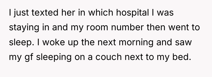 I just texted her in which hospital I was staying...