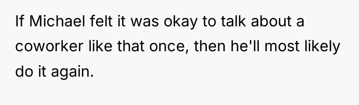 If Michael felt it was okay to talk about a...