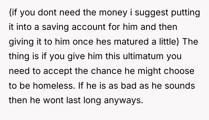 (if you dont need the money i suggest putting it...