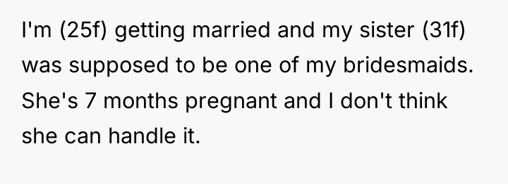 I'm (25f) getting married and my sister (31f) was supposed...