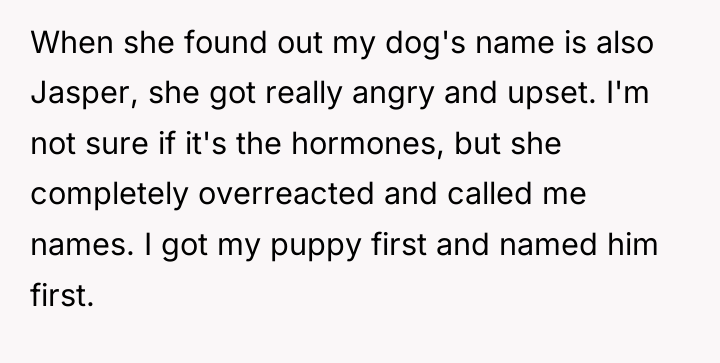 When she found out my dog's name is also Jasper,...