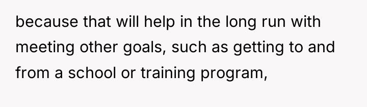because that will help in the long run with meeting...