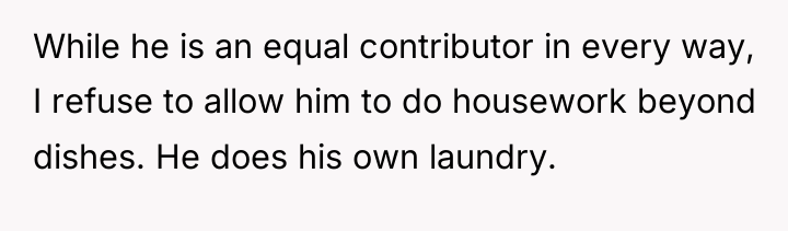 While he is an equal contributor in every way, I...