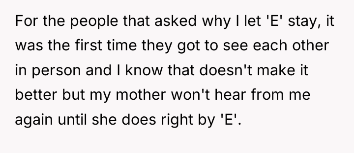 For the people that asked why I let 'E' stay,...
