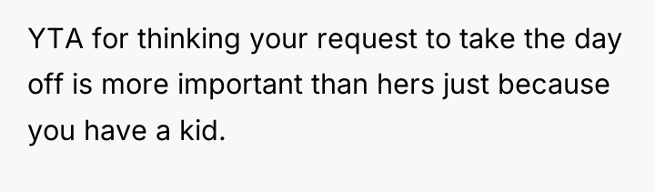 YTA for thinking your request to take the day off...