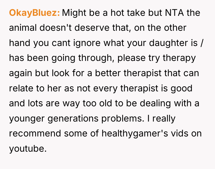 OkayBluez Might be a hot take but NTA the animal...