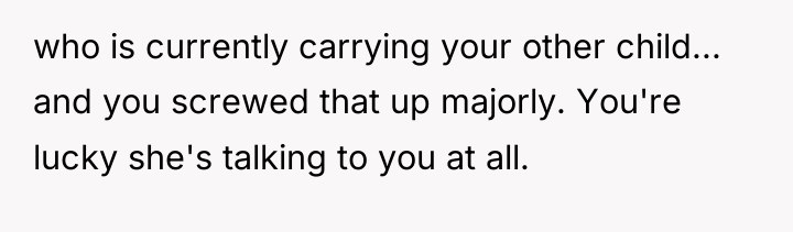 who is currently carrying your other child... and you screwed...