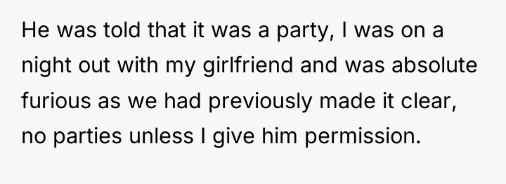 He was told that it was a party, I was...