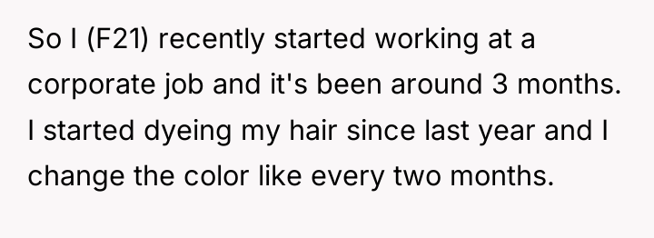So I (F21) recently started working at a corporate job...