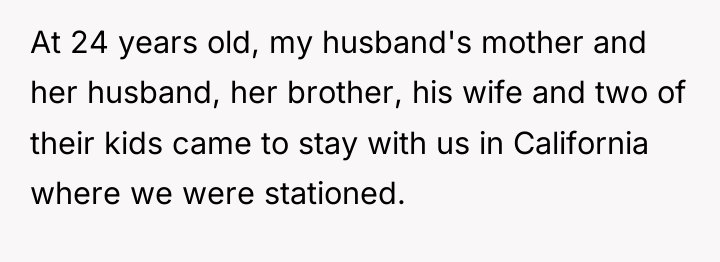 At 24 years old, my husband's mother and her husband,...