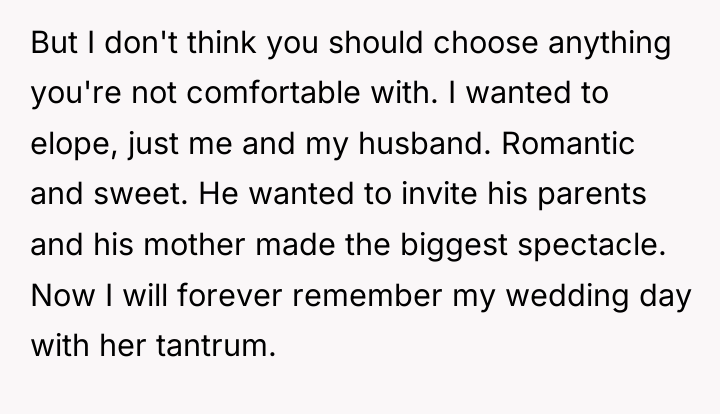 But I don't think you should choose anything you're not...