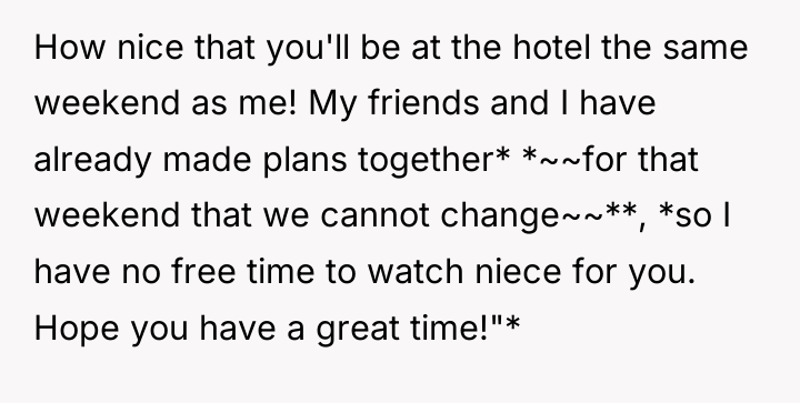 How nice that you'll be at the hotel the same...