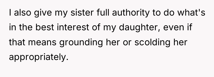 I also give my sister full authority to do what's...