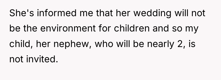She's informed me that her wedding will not be the...