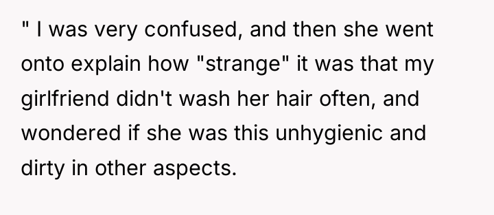 " I was very confused, and then she went onto...