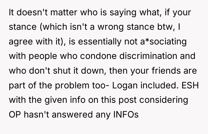 It doesn't matter who is saying what, if your stance...