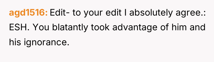 agd1516 Edit- to your edit I absolutely agree.: ESH. You...