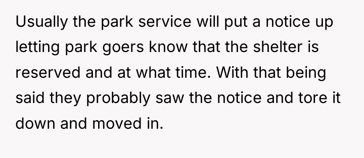Usually the park service will put a notice up letting...