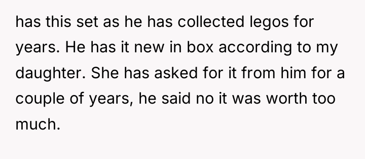 has this set as he has collected legos for years....