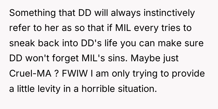 Something that DD will always instinctively refer to her as...