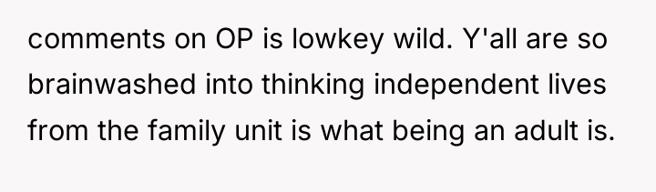 comments on OP is lowkey wild. Y'all are so brainwashed...