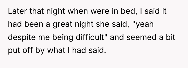 Later that night when were in bed, I said it...
