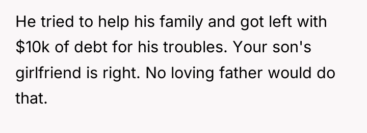 He tried to help his family and got left with...
