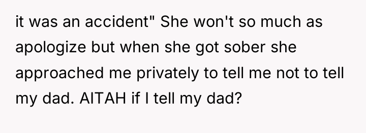 it was an accident" She won't so much as apologize...