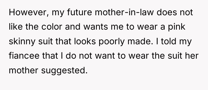 However, my future mother-in-law does not like the color and...