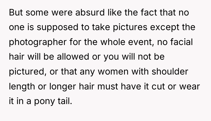 But some were absurd like the fact that no one...