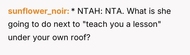 sunflower_noir * NTAH: NTA. What is she going to do...