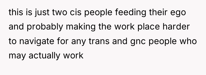 this is just two cis people feeding their ego and...