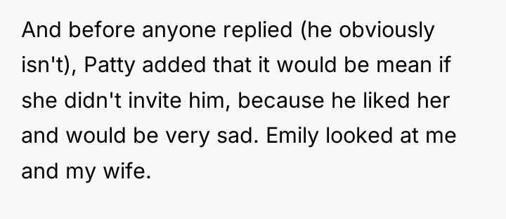 And before anyone replied (he obviously isn't), Patty added that...
